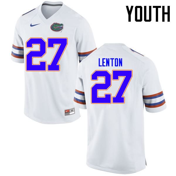 NCAA Florida Gators Quincy Lenton Youth #27 Nike White Stitched Authentic College Football Jersey ZHI7264PM